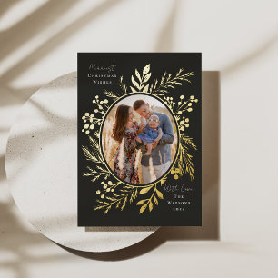 Organic Winter Botanicals Oval Photo Shape Slate