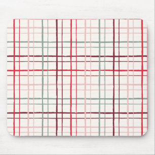Organic Wobbly Check Grid Pattern Sweetheart Glaze Mouse Pad