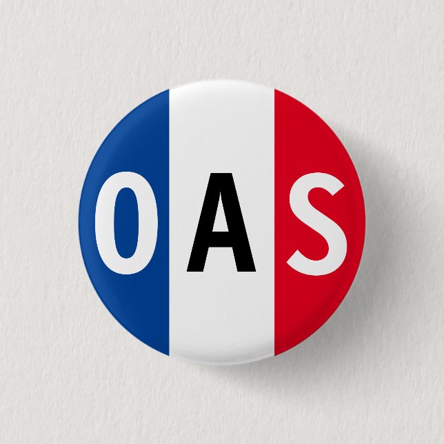 Organisation Armée Secrète 3 Cm Round Badge (Front)