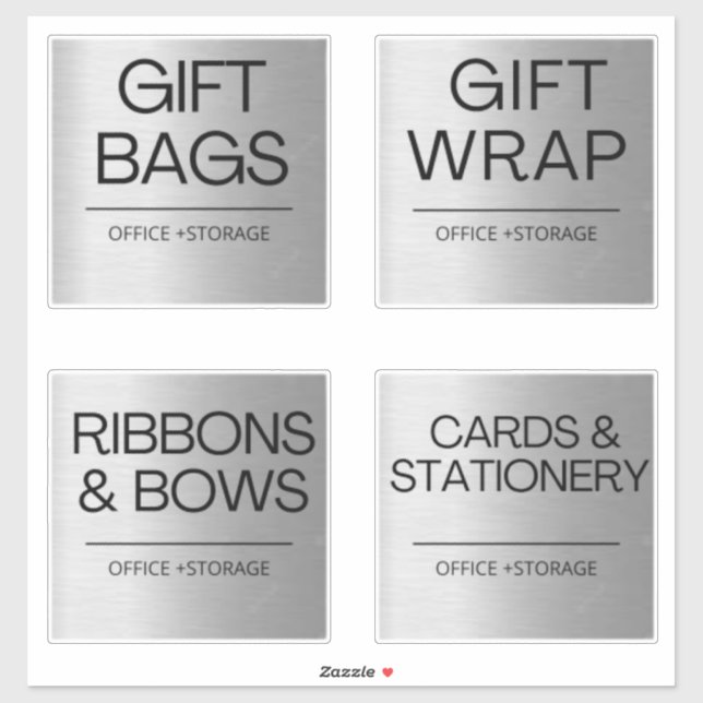 Organisation Silver Labels for Storage (Sheet)