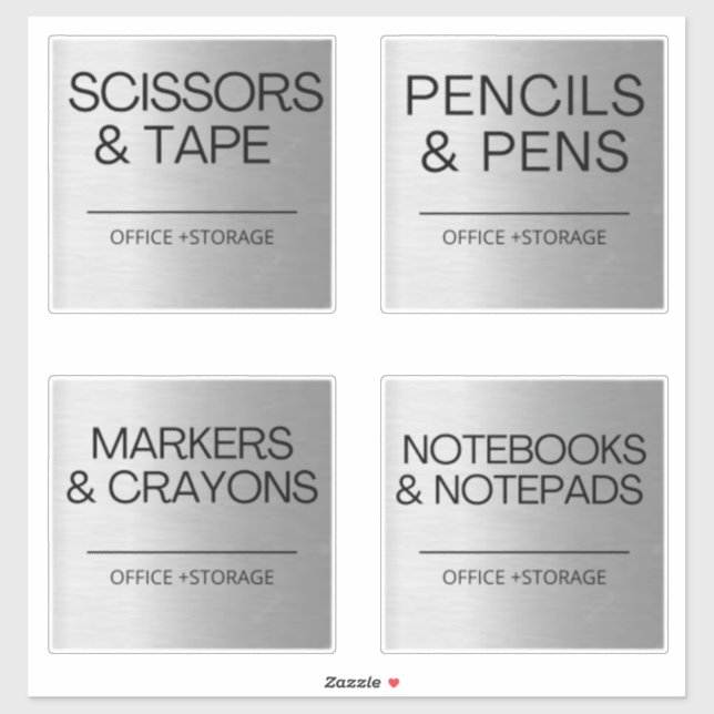 Organisation Silver Labels for Storage (Sheet)