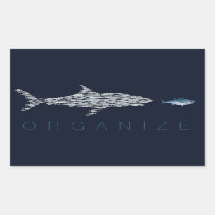 Organise Fish Rectangular Sticker