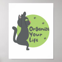 Organise your life Kawaii black cat practice yoga