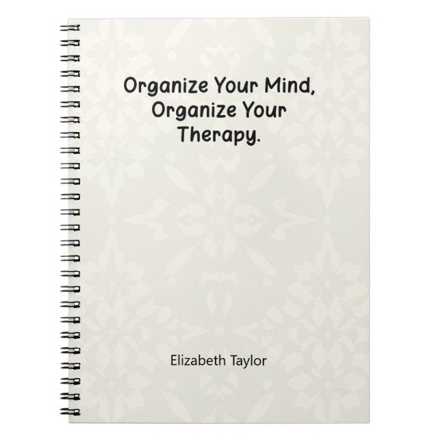 Organise Your Mind, Organise Your Therapy Notebook (Front)