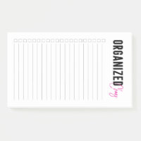 Organised Chaos Pink Lined with Checkboxes