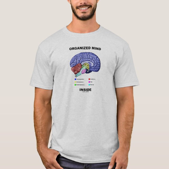 Organised Mind Inside (Anatomical Brain Attitude) T-Shirt (Front)