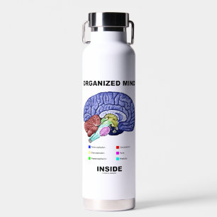 Organised Mind Inside Anatomical Brain Humour Water Bottle