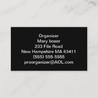Organiser business cards