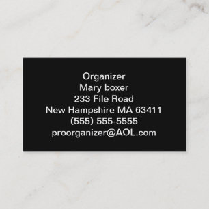 Organiser business cards