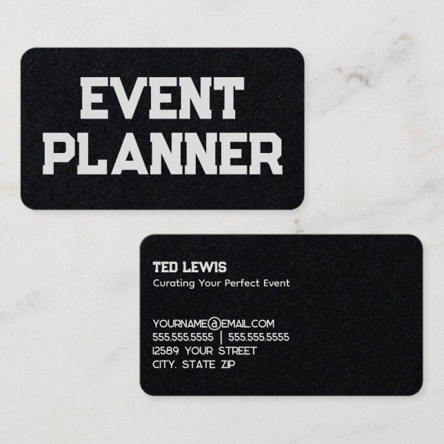 Organiser Event Planner  Business Card (Front/Back)