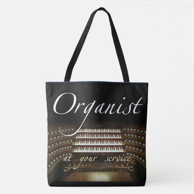 Organist at your service large tote bag (Front)