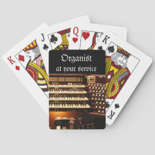 Organist at your service playing cards