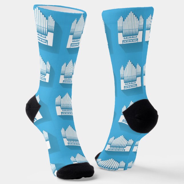 Organist Blue and White Pipes TicToc Performance Socks (Angled)