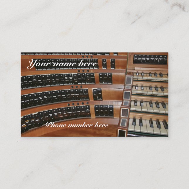 Organist business card and calendar - tab stops #2 (Front)