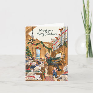 Organist & Sheep – Funny Church Christmas Card