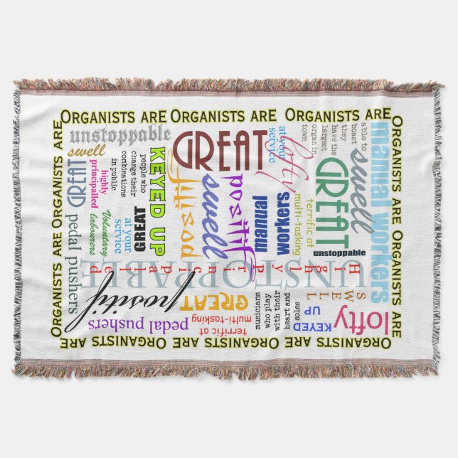 Organists are everything throw blanket (Front)