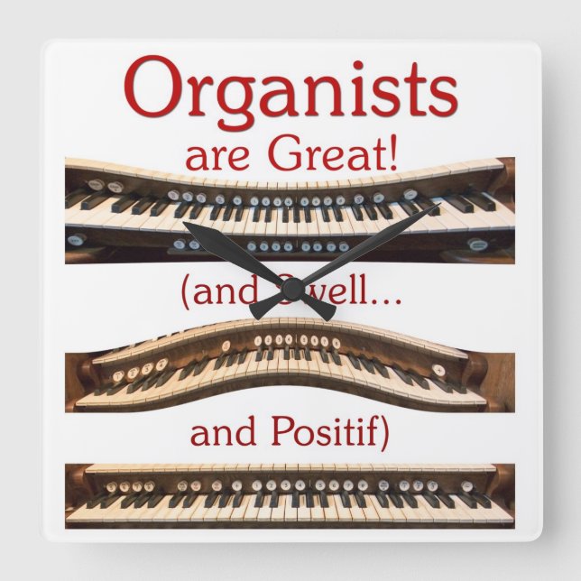 Organists are Great square clock (Front)
