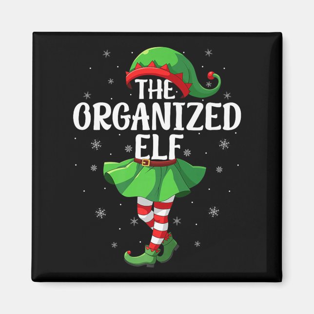 Organized Elf Christmas Girls Women Elf Squad Xmas Magnet (Front)