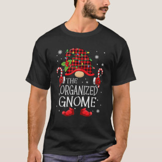 Organized Gnome Buffalo Plaid Matching Family Chri T-Shirt