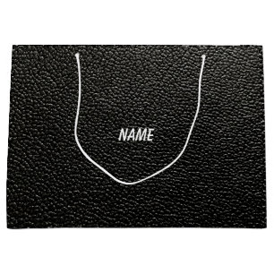 orginal black leather design gift bag