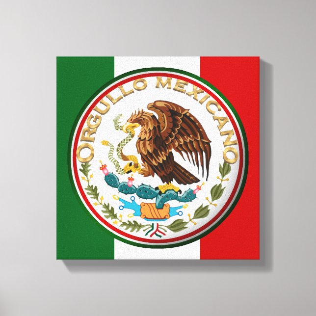Orgullo Mexicano (Eagle from Mexican Flag) Canvas Print (Front)