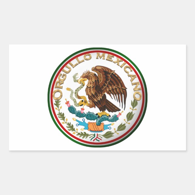 Orgullo Mexicano (Eagle from Mexican Flag) Rectangular Sticker (Front)