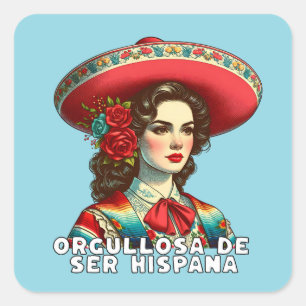Orgullosa de ser Hispana Hispanic Heritage Spanish Square Sticker