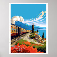 Orient Express Europe Travel Vintage illustration