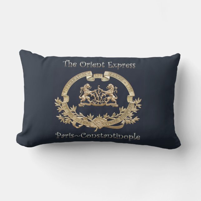 Orient Express Train Logo~Paris/Constantinople ~ Lumbar Cushion (Front)
