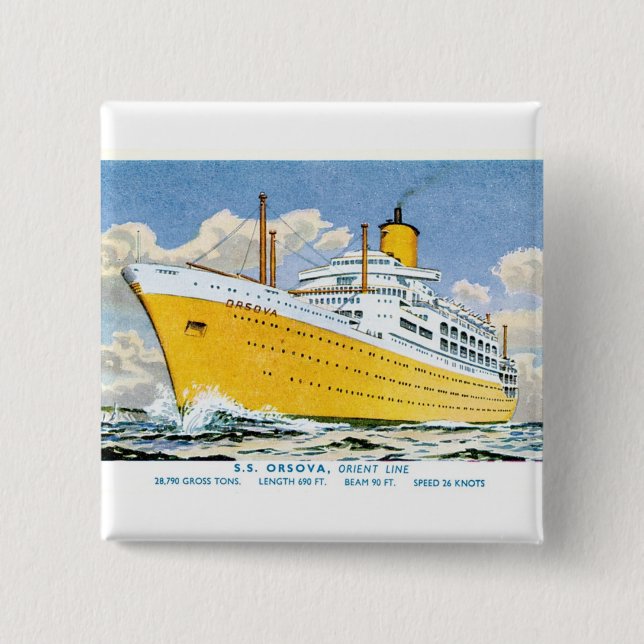 Orient Line's Orsova 15 Cm Square Badge (Front)