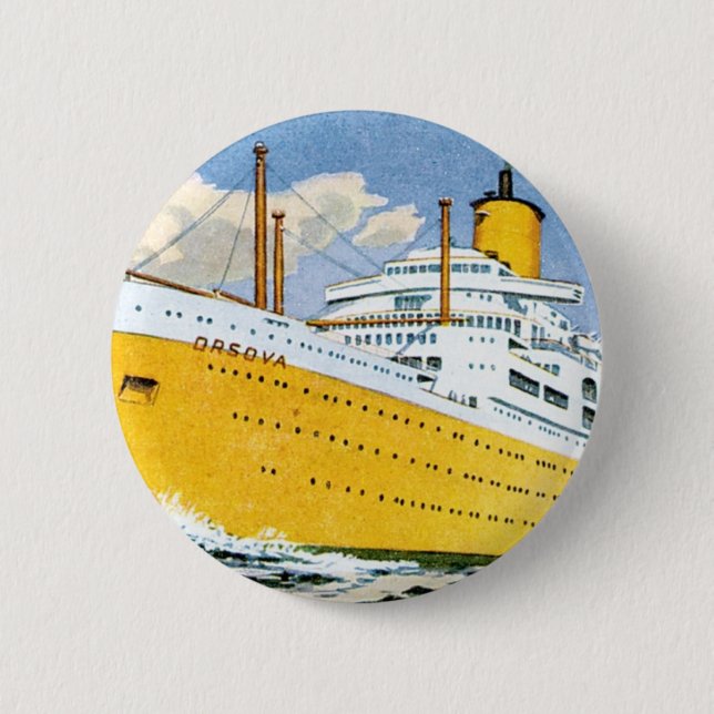 Orient Line's Orsova 6 Cm Round Badge (Front)