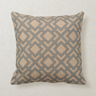 Orient Square Pattern Blue Grey and Natural Look Cushion
