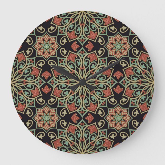 Oriental Abstract Colourful Background Large Clock (Front)