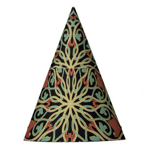 Oriental Abstract Colourful Background Party Hat