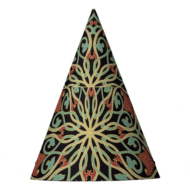 Oriental Abstract Colourful Background Party Hat (Front)