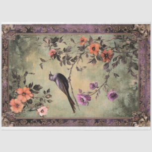Oriental Aesthetics, Chinoiserie Bird & Floral Tissue Paper