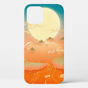 Oriental ancient landscape painting, classical pai iPhone 12 case