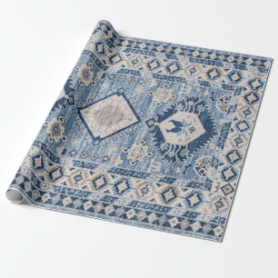 Oriental Antique Blue Kilim Rug    Wrapping Paper