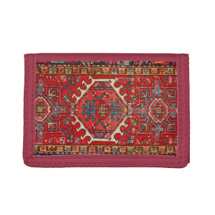 Oriental Antique Persian Turkish Carpet Trifold Wallet