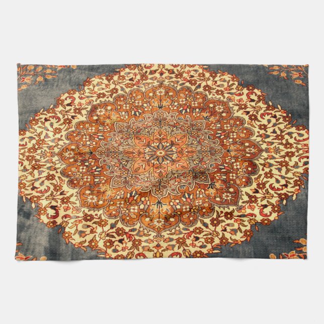 Oriental Antique Turkish Persian Texture Tea Towel (Horizontal)
