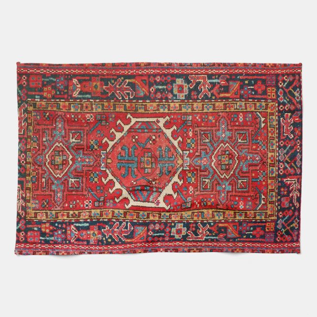Oriental Antique Turkish Red Carpet Tea Towel (Horizontal)