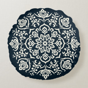 Oriental Arabesque Majestic Motifs Round Cushion