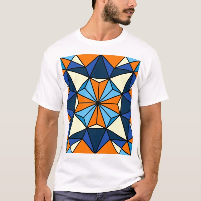 Oriental Arabic Geometric Seamless Pattern T-Shirt (Front)