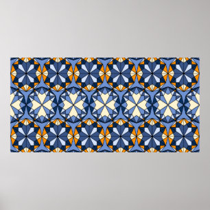 Oriental arabic ornament seamless pattern poster