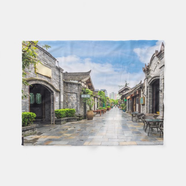 Oriental Architecture fleece blanket (Front (Horizontal))