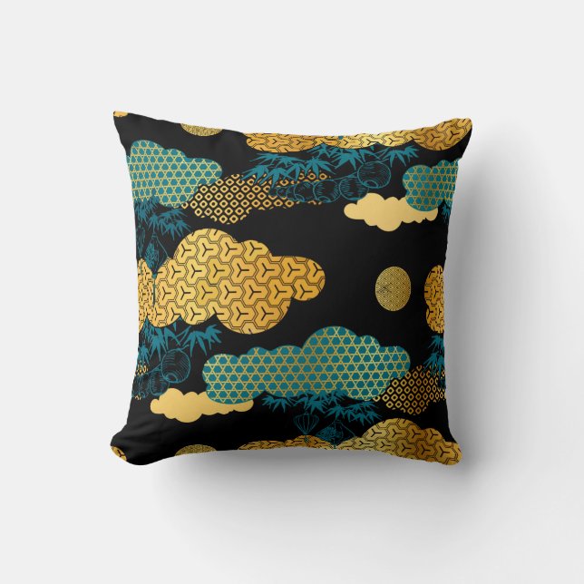 Oriental Art Deco Style Cushion (Front)