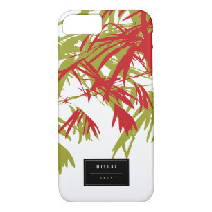 Oriental Asian Chinese Red Bamboo Leaves Zen Case