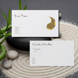 Oriental balance - grunge golden&white business card