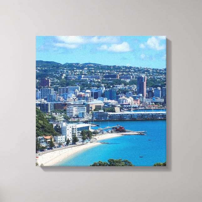 Oriental Bay, Wellington, New Zealand Canvas Print (Front)