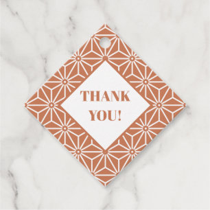 Oriental Beige Ensyucha Asanoha Japan Pattern Favour Tags